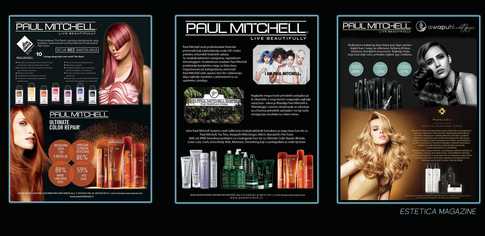 Hair Space & Paul Mitchell — Estetica Magazine spreads